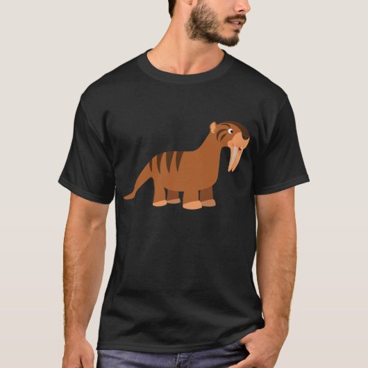 かわいい微笑みマンガのフクロイキイロクTシャツ Tシャツ (正面)