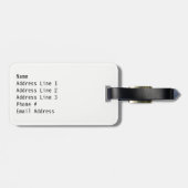 かわいい微笑象のキャラクター、パーソナライズな名前 ラゲッジタグ (裏面横)