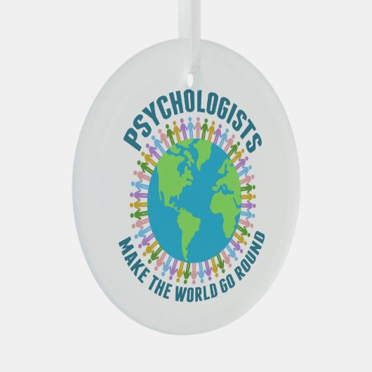 かわいい心理学者ワールド引用文心理学クリスマス ガラスオーナメント (正面右)