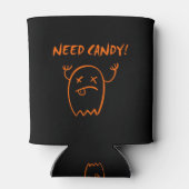 かわいい必要キャンディハロウィーン幽霊モノトーンのDark 缶クーラー (裏面)