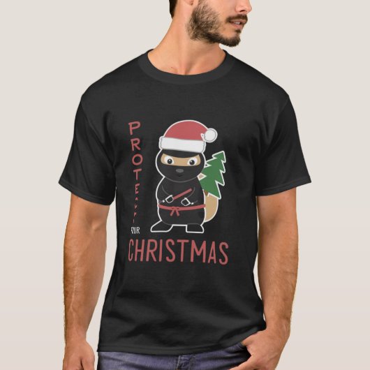 かわいい忍者のリス - 完璧なホリデーデザイン Tシャツ (正面)