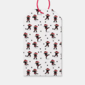 かわいい忍者ウォリアリアーブラック&レッド子供の誕生日パーティー ギフトタグ (裏面)