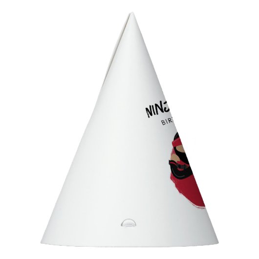 かわいい忍者ウォリアリアーブラック&レッド子供の誕生日パーティー パーティーハット (左)