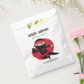 かわいい忍者ウォリアリアーブラック&レッド子供の誕生日パーティー フェイバーバッグ (封をした状態)