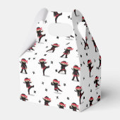 かわいい忍者ウォリアリアーブラック&レッド子供の誕生日パーティー フェイバーボックス (裏面サイド)