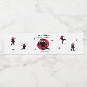 かわいい忍者ウォリアリアーブラック&レッド子供の誕生日パーティー ペットボトルラベル (シングルラベル)