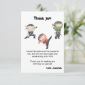 かわいい忍者ウォリアーキッズの誕生日パーティー サンキューカード (スタンド正面)