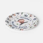 かわいい忍者ウォリアー子供の誕生日パーティー名前をカスタムする ペーパープレート (アングル)