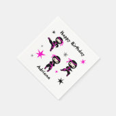 かわいい忍者ウォリアー子供の誕生日パーティー スタンダードカクテルナプキン (角)