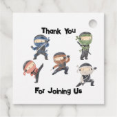 かわいい忍者ウォリアー子供の誕生日パーティー フェイバータグ (裏面)