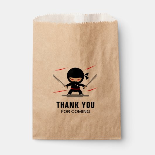 かわいい忍者ウォリアー子供の誕生日パーティー フェイバーバッグ (正面)