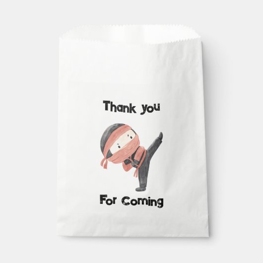 かわいい忍者ウォリアー子供の誕生日パーティー フェイバーバッグ (正面)