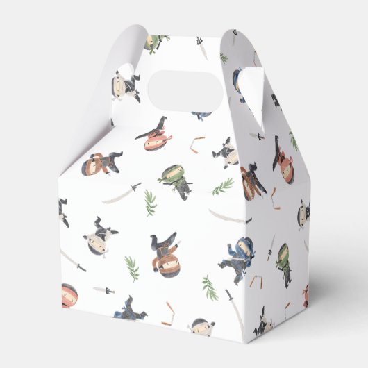 かわいい忍者ウォリアー子供の誕生日パーティー フェイバーボックス (裏面サイド)