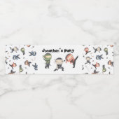 かわいい忍者ウォリアー子供の誕生日パーティー ペットボトルラベル (シングルラベル)