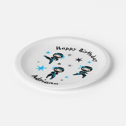 かわいい忍者ウォリアー子供の誕生日パーティー ペーパープレート (アングル)