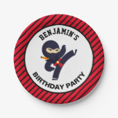 かわいい忍者ウォリアー子供の誕生日パーティー ペーパープレート (正面)