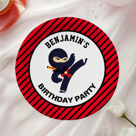 かわいい忍者ウォリアー子供の誕生日パーティー ペーパープレート