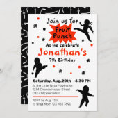 かわいい忍者ウォリアー子供の誕生日パーティー 招待状 (正面/裏面)