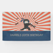 かわいい忍者ウォリアー子供の誕生日パーティー 横断幕 (横)