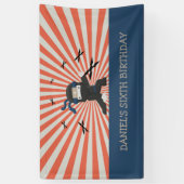 かわいい忍者ウォリアー子供の誕生日パーティー 横断幕 (縦)