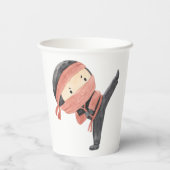 かわいい忍者ウォリアー子供の誕生日パーティー 紙コップ (裏面)