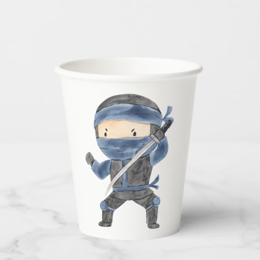 かわいい忍者ウォリアー子供の誕生日パーティー 紙コップ (正面)