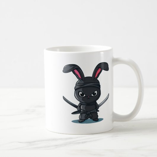 かわいい忍者ウサギのサムライイースターコスチューム コーヒーマグカップ (右)