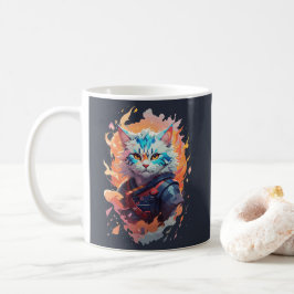 かわいい忍者キャットウォリアーデザイン コーヒーマグカップ