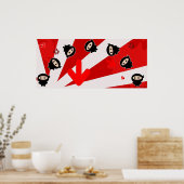 かわいい忍者フリッツプリント ポスター (キッチン)