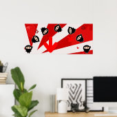 かわいい忍者フリッツプリント ポスター (ホームオフィス)