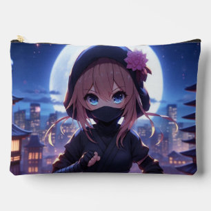 かわいい忍者戦士の女の子 アクセサリーポーチ
