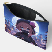 かわいい忍者戦士の女の子 アクセサリーポーチ (見開き)