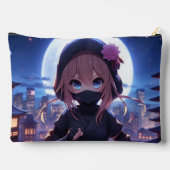 かわいい忍者戦士の女の子 アクセサリーポーチ (裏面)