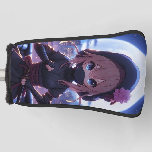 かわいい忍者戦士の女の子 ゴルフヘッドカバー (正面)