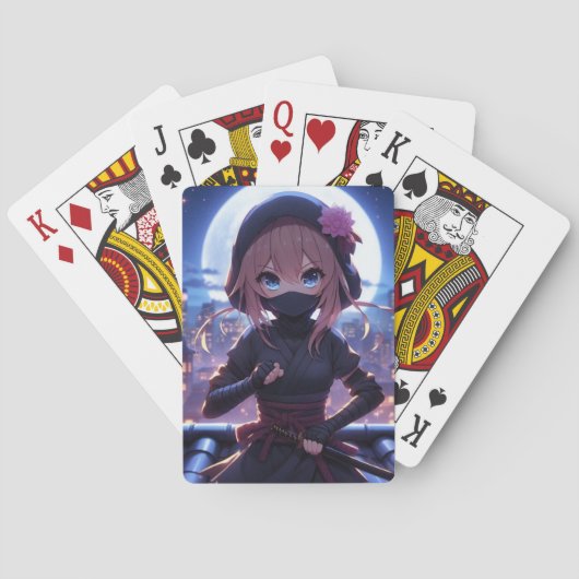 かわいい忍者戦士の女の子 トランプ (裏面)
