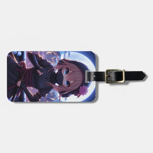 かわいい忍者戦士の女の子 ラゲッジタグ (正面横)