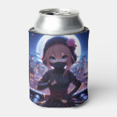 かわいい忍者戦士の女の子 缶クーラー (缶正面)