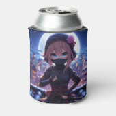 かわいい忍者戦士の女の子 缶クーラー (缶裏面)