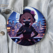 かわいい忍者戦士の女の子 缶バッジ (インサイチュ)
