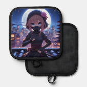 かわいい忍者戦士の女の子 鍋敷き (正面/裏面)