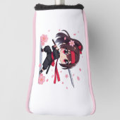 かわいい忍者戦士の花の女の子 ゴルフヘッドカバー (回転90)