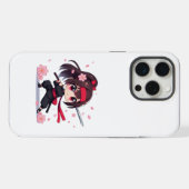 かわいい忍者戦士の花の女の子 iPhoneケース (裏面横)