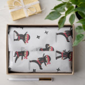 かわいい忍者戦士キッズブラック&レッドパターン 薄葉紙 (ギフト)