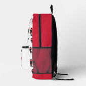 かわいい忍者戦士ブラック&レッドキッズスクール プリントバックパック (右)