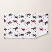 かわいい忍者戦士ブラック&レッドキッズ バスタオルセット (ハンドタオル)