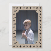 かわいい忍者戦士子供の誕生日写真 招待状 (裏面)