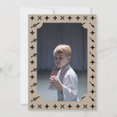 かわいい忍者戦士子供の誕生日写真 招待状 (裏面)