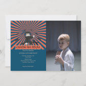 かわいい忍者戦士子供の誕生日写真 招待状 (正面)