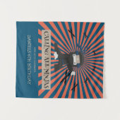 かわいい忍者戦士子供の誕生日背景 タペストリー (正面(横))