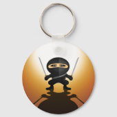 かわいい忍者戦士少年アニメの刀アクションアート キーホルダー (正面)